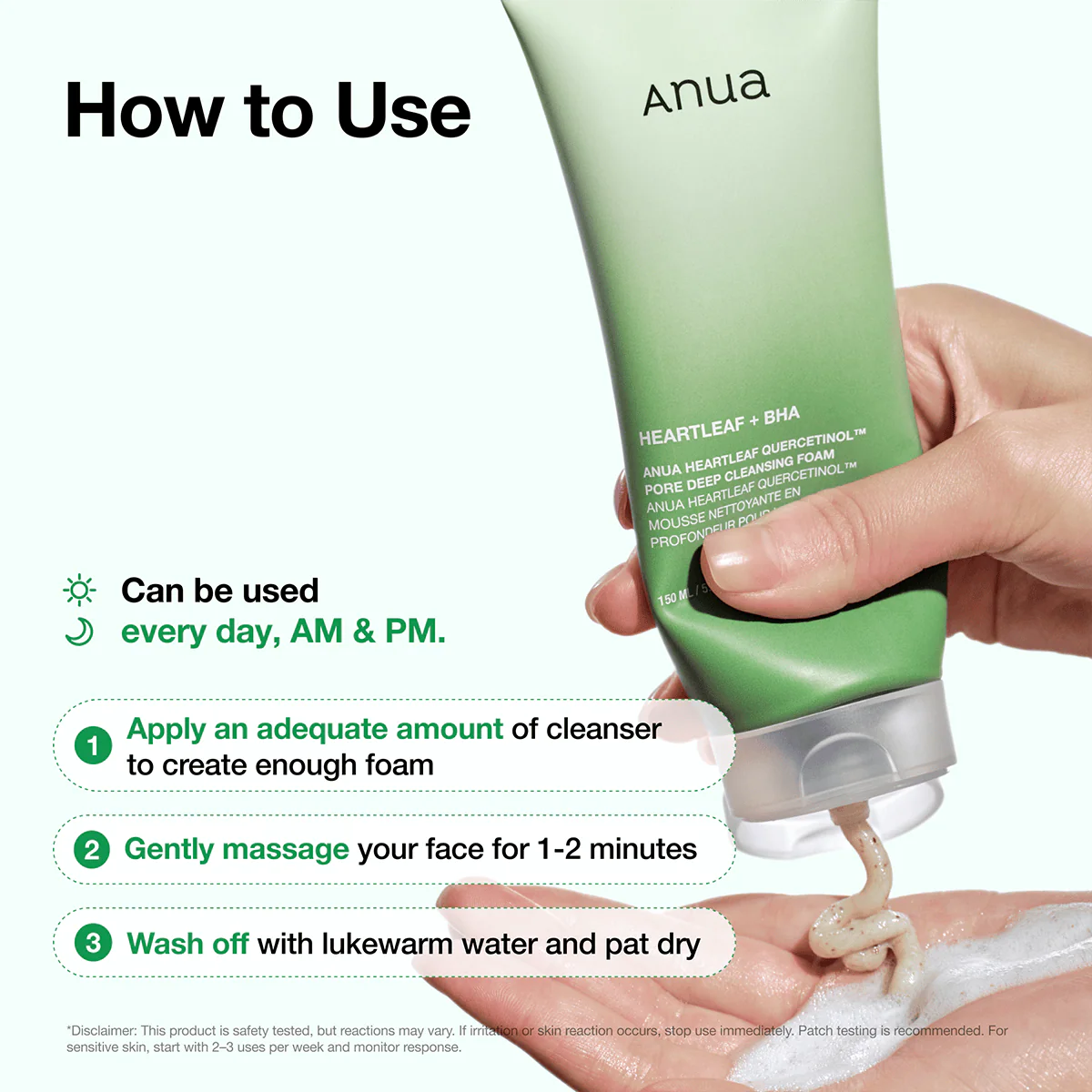 Anua - Heartleaf Quercetinol Pore Deep Cleansing Foam 150ml